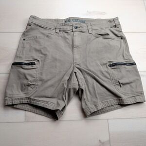 Duluth Trading Cargo Shorts Mens 42 Flex Fire Hose Gray Stretch Standard Fit